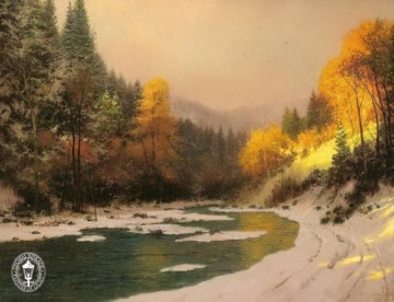 秋の雪のトーマス キンケードの風景 Oil Paintings